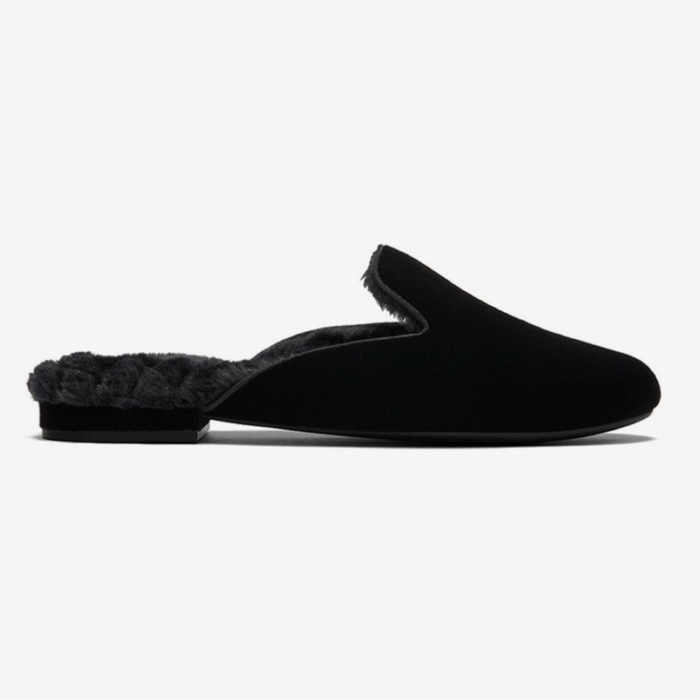 Birdies Black Velvet Mules